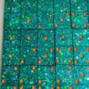 "Set de dominos artistiques vert et orange en résine époxy"