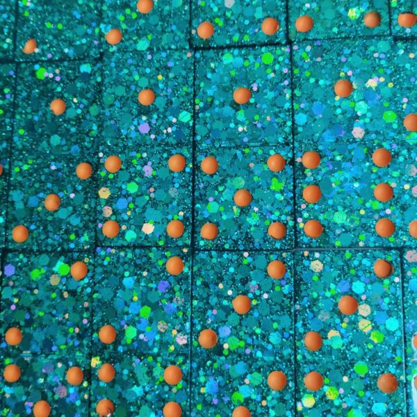 "Set de dominos artistiques vert et orange en résine époxy"