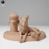 Figurine de coyote à l'échelle 1/12, à peindre, idéale pour les dioramas et les amateurs de modélisme.