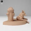 Figurine de coyote à l'échelle 1/12, à peindre, idéale pour les dioramas et les amateurs de modélisme.