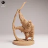 Figurine d'orang-outan en résine, échelle 1/24, modèle à peindre, idéale pour dioramas, design réaliste et détaillé.