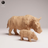 Figurines de Rhinocéros en Résine 1/24 - Réalisme et Émotion