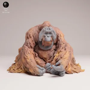 Figurine d'orang-outan assis à l'échelle 1/24, à peindre, idéale pour dioramas et décorations créatives.