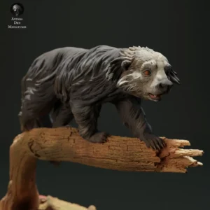 Figurine à peindre représentant un binturong à l'échelle 1/24, parfaite pour les projets artistiques et les dioramas.