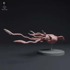 Figurine détaillée d'un calmar colossal à l'échelle 1/100, capturant fidèlement les caractéristiques physiques de l'animal. Idéale pour les collectionneurs, les amateurs de modèles réduits et les artistes cherchant à créer des dioramas réalistes.