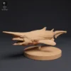 Figurine requin gobelin en résine 3D à l'échelle 1/32, prête à peindre, idéale pour collectionneurs et dioramas réalistes.