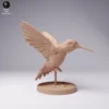Colibri en résine taille réelle, 88mm x 98mm, à peindre pour dioramas