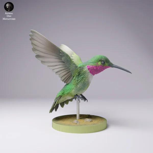 Colibri en résine taille réelle, 88mm x 98mm, à peindre pour dioramas