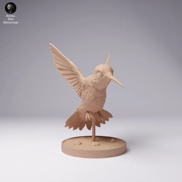 Colibri en résine taille réelle, 88mm x 98mm, à peindre pour dioramas