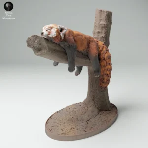 Figurine à peindre représentant un panda roux à l'échelle 1/12, parfaite pour les projets artistiques et les dioramas.