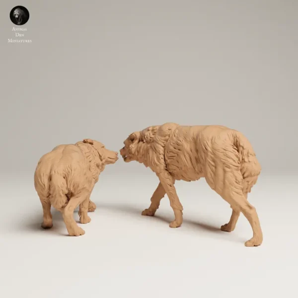 720X720-IMG_1378 Figurines de loups en résine 3D, posture agressive, détails précis, échelle 1/24, prêtes à être peintes.