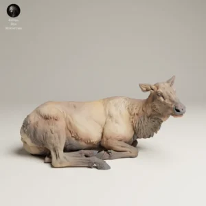 Figurine vache de Wapiti en résine 3D à l'échelle 1/24, idéale pour collectionneurs et dioramas réalistes.