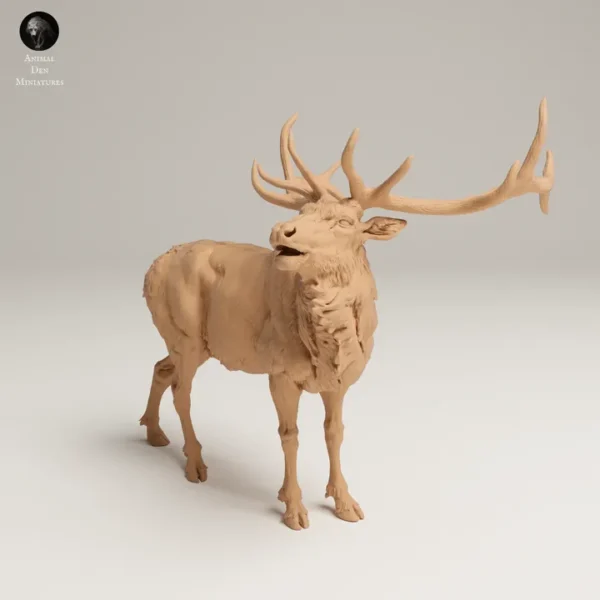 Figurine de cerf en résine 1/24, posture dynamique, détails sculptés