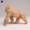 Figurine gorille dynamique, musculature et fourrure texturée, modélisme