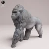 Figurine gorille dynamique, musculature et fourrure texturée, modélisme