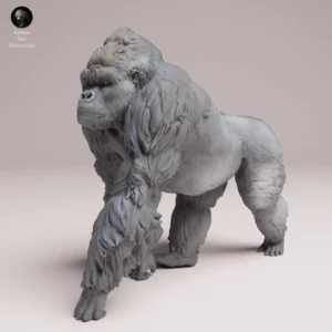 Figurine gorille dynamique, musculature et fourrure texturée, modélisme