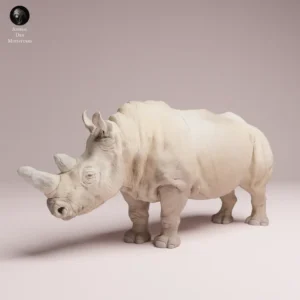 Figurine détaillée de rhinocéros blanc du Nord à l'échelle 1/24.