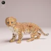 Figurine bébé léopard en marche, non peinte, échelle 1/24.
