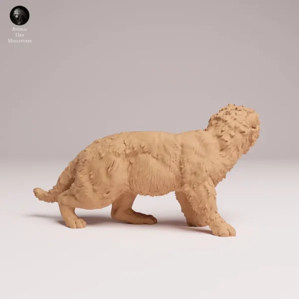 Figurine bébé léopard en marche, non peinte, échelle 1/24.