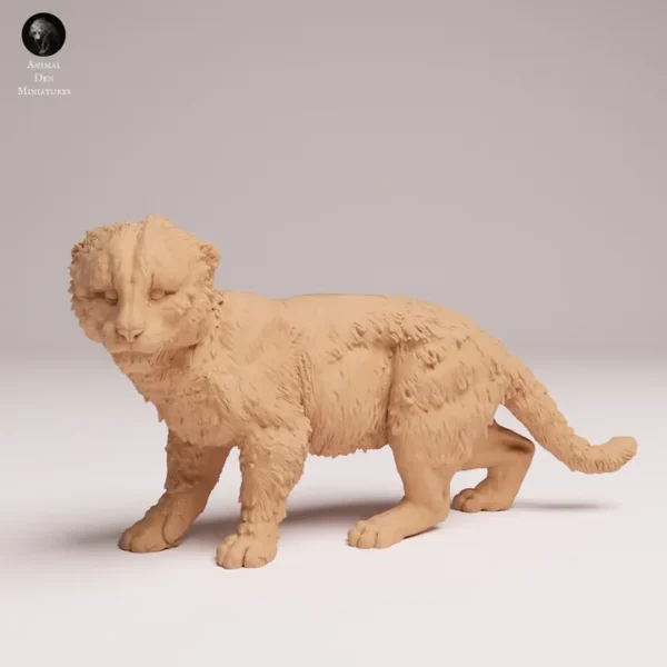 Figurine bébé léopard en marche, non peinte, échelle 1/24.