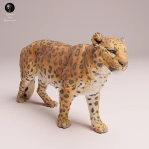 Figurine léopard de l'Amour en résine 1/24, détails réalistes, non peinte.