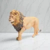 Figurine détaillée d'un lion en marche, crinière réaliste, échelle 1/24, idéale pour modélisme et dioramas.