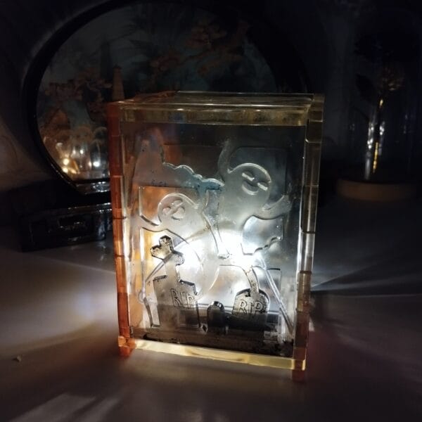 Lanterne cubique décorative en résine époxy pour décoration intérieure lumineuse