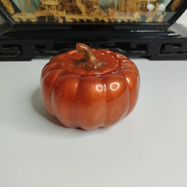 Boîte décorative citrouille en résine époxy brillante - Décoration Halloween