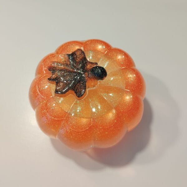 "Intérieur creux de boîte citrouille en résine époxy, 10x10x7 cm, PamkyCrea"