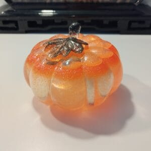 "Intérieur creux de boîte citrouille en résine époxy, 10x10x7 cm, PamkyCrea"