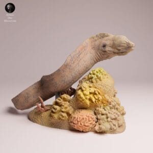 "Figurine murène géante 1/24 en résine SLA non peinte, socle corail détaillé"