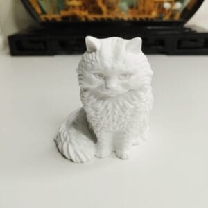 statuette chat résine blanche 7,4 cm décoration intérieure moderne