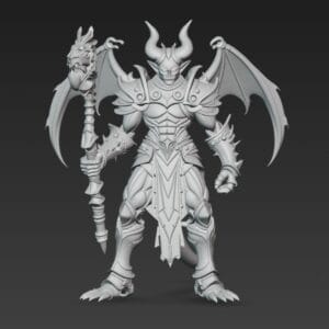 figurine démoniaque 40 mm ailes chauve-souris résine SLA pour D&D