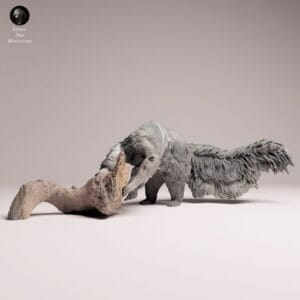 figurine fourmilier écorce intégrée détails fins prêt à peindre
