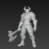 figurine démon cornu guerrier 52 mm résine SLA pour D&D et Warhammer