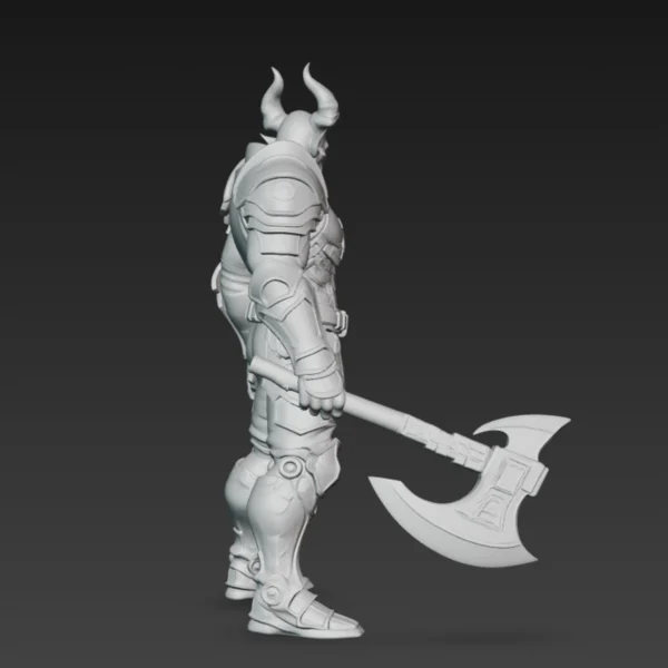 miniature démon guerrier 52 mm hache double à peindre pour diorama
