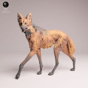 figurine loup à crinière affamé échelle 1/16 résine SLA diorama