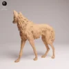 Animal sauvage d'Amérique du Sud miniature de profil, posé sur un décor végétal pour illustrer ses longues pattes élancées.
