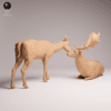 set figurines cerf et biche tendresse échelle 1/24 résine SLA diorama