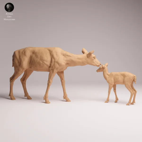 biche faon scène maternelle 1/24 détails à peindre
