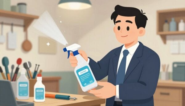 Image d'un professionnel utilisant le Diluant Nettoyant Époxy pour nettoyer des outils