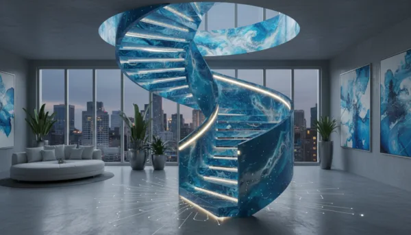 Générer une image d'un escalier personnalisé avec de la résine