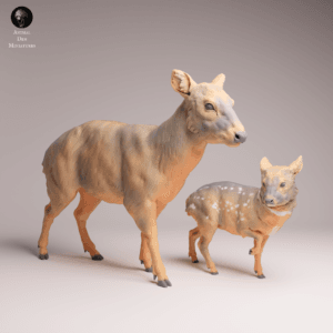 Pudu adulte et faon miniature 1/8 pour tabletop et D&D