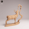 Miniature cerf et arbre 90 mm pour dioramas et tabletop