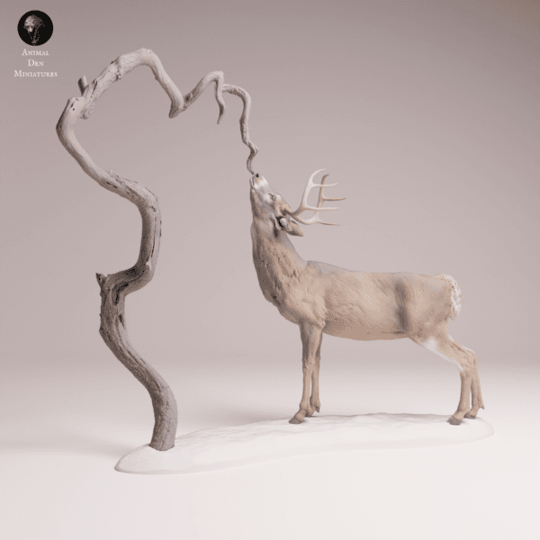 Cerf et Arbre Stylisé 1/24 miniature tabletop réaliste