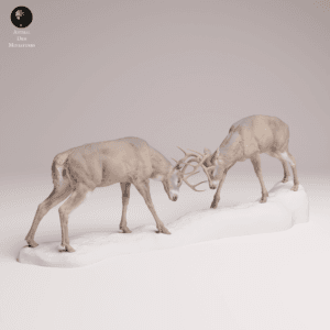 Scène de cerfs en combat 1/24 pour diorama et D&D