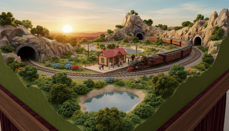 Diorama ferroviaire réaliste