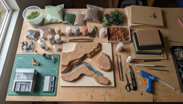 Générer une image de matériaux et d'outils pour diorama