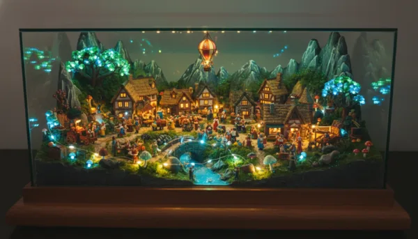 Générer une image d'un diorama avec éclairage LED
