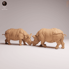 Rhinocéros miniature en résine 1/32 pour peinture et collection